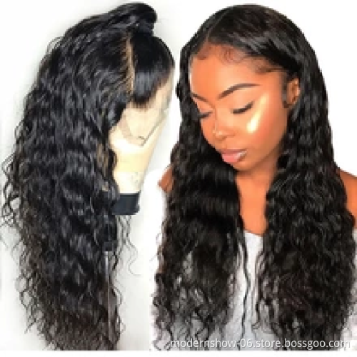 100 Human Hair Wigs,Virgin Water Wave Lace Front Wig With Baby Hair